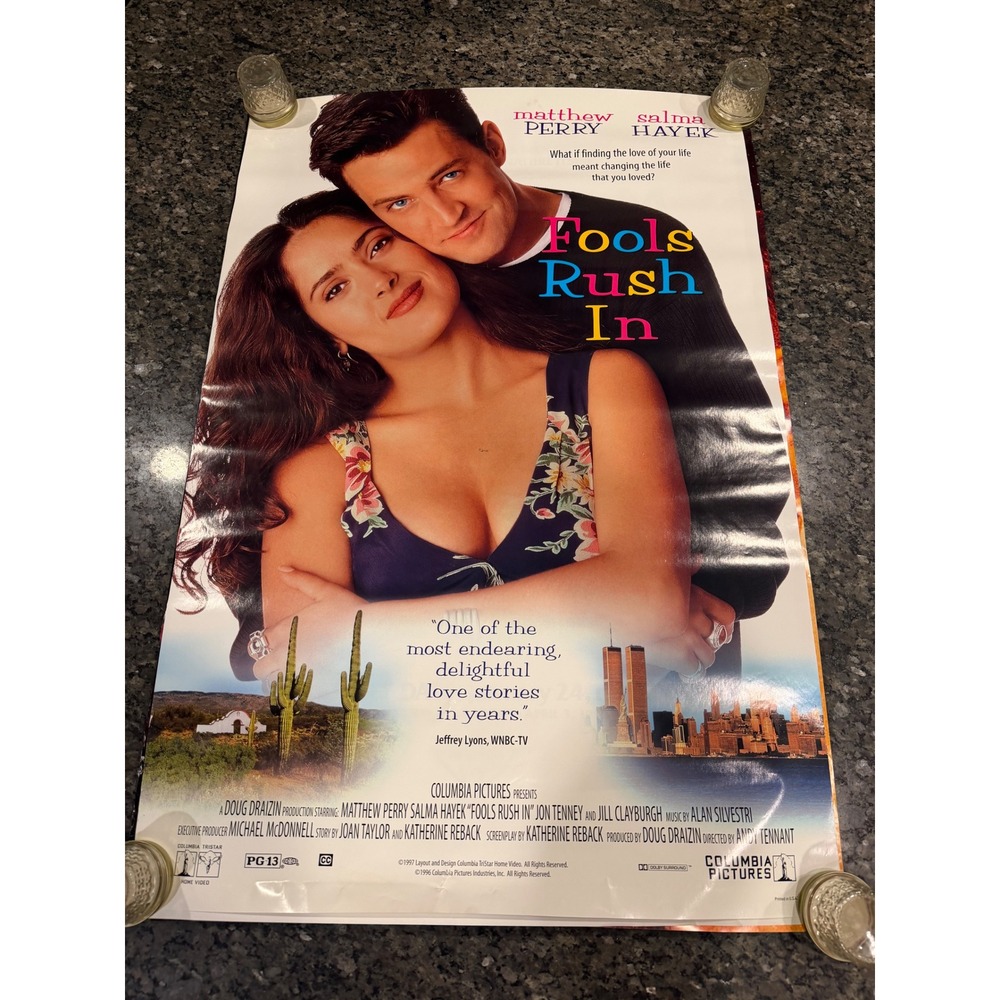 Fools Rush In 1997 Original Movie Poster Matthew Perry Salma Hayek Columbia